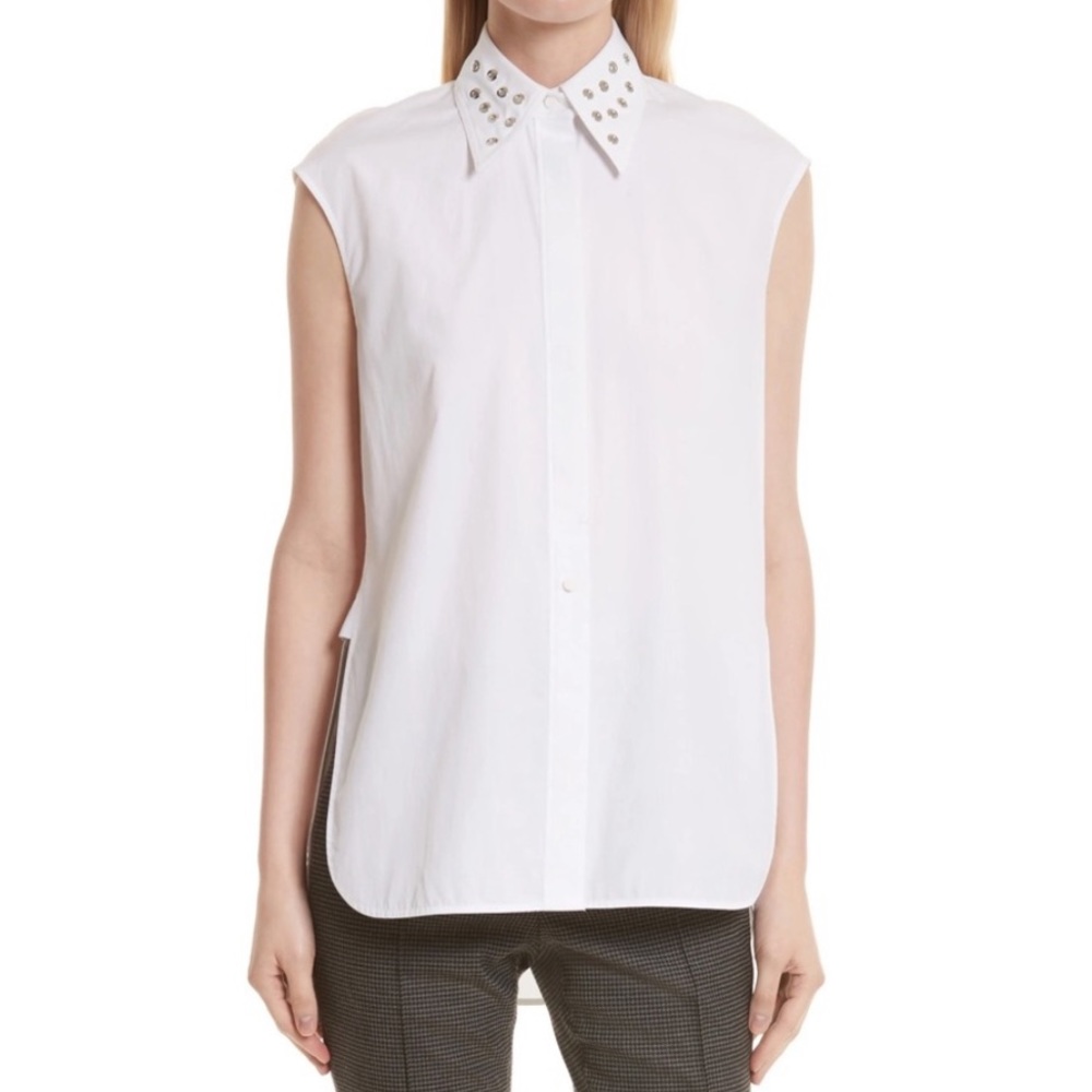 Helmut Lang Eyelet Grommet Poplin Shirt New